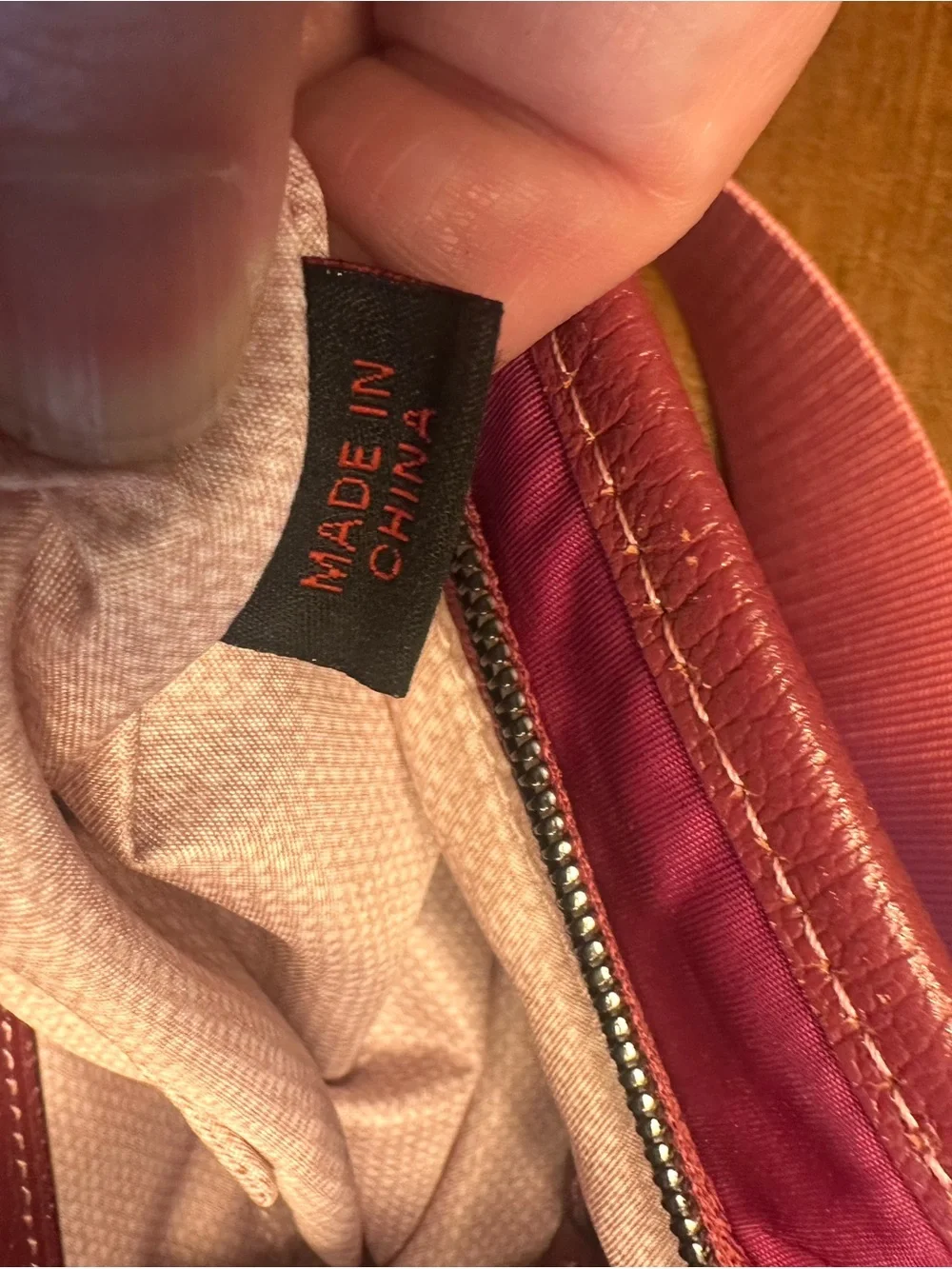 TUMI Voyageur Berry Magenta Nylon Leather Shoulder Tote Bag